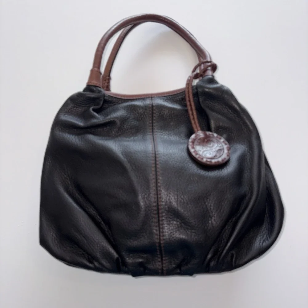 Brighton‎ London Groove Tatum Black Pebble Leather Hobo Shoulder Bag Classiccore